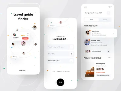 Easy Travel App UI app design app designer app designers application clean app design creative dribbble 2021 dribbble best shot location app minimal app minimalist ofspace travel travel agency travel app travel guide traveling travelling uidesign