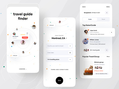 Easy Travel App UI app design app designer app designers application clean app design creative dribbble 2021 dribbble best shot location app minimal app minimalist ofspace travel travel agency travel app travel guide traveling travelling uidesign