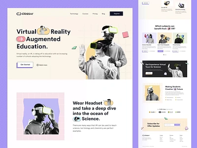 ClassVR - Edtech Landing Page animation design edtech education education platform elearning homepage landing page learning learning platform online course online learning saas skill teaching ui ux vr vr education website design