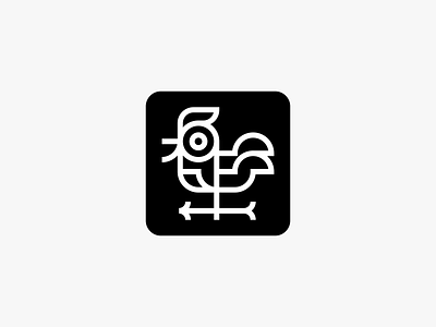 Upkoo clean icon logo modern rooster simple