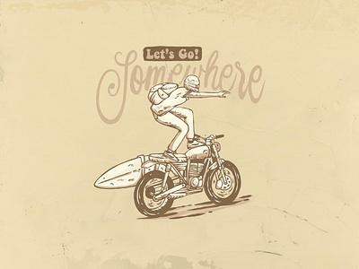 Let's Go Somewhere apparel badgedesign clothing graphicdesign lifestyle logodesign merchandise motorcycle motorsport retro design vintage design