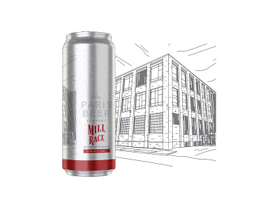 The Paris Beer Company - Mill Race beer beer branding brand branding craft beer illustration procreate vector