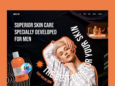 Anthony Men's Skin Care beauty beauty clinic beauty product beauty website body care cosmetics cosmetics store cosmetics website creative makeup massage minimal product page salon skincare ui uidesign ux web website