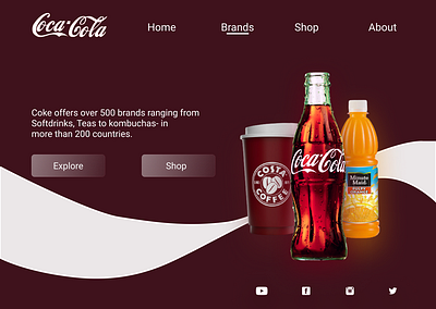 Coca-Cola website's Brands Page coca cola cocacola coke soda ux ui webdesign website website concept