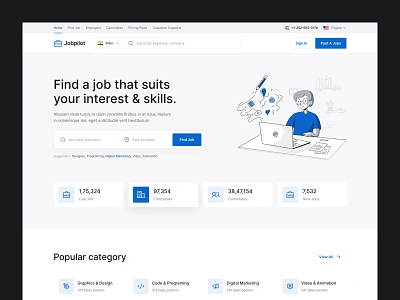 Jobpilot - Job Portal Laravel Script admin admin dashboard bootstrap candidate company dashbaord employers figma job job portal jobpilot jobs platform laravel laravel scripts marketplace php scripts template templatecookie user dashboard zakirsoft