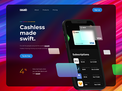 nocash wallet concept design logo typography ui ux web web design webdesign website