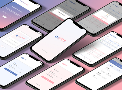 App design - GOOUT app appdesign design figma figmadesign schoolproject student work ui ui ux uiux uiux design uiuxdesign