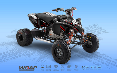 KTM QUAD CUSTOME DESIGN WRAP MOCKUP decals design kits ktm print quad