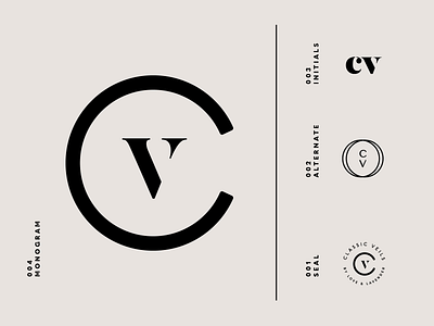 CV Wedding Logo Monogram black black and white brand brand identity branding design graphic design icon identity logo logo design logo designer mark minimal monogram seal set type typography logo wedding