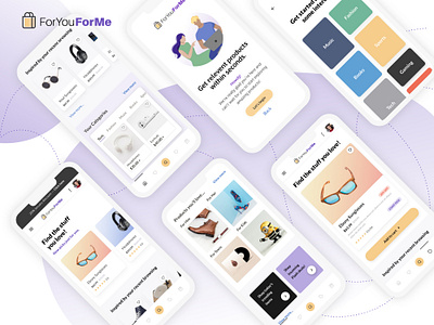 ForMeForYou eCommerce App artdirection branding design identity illustration minimal ui vector web website