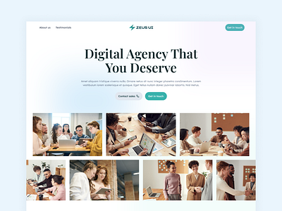 Agency Landing Page - Zeus Web UI Kit agency agency website digital agency header hero hero section landing landing page main section section ui kit