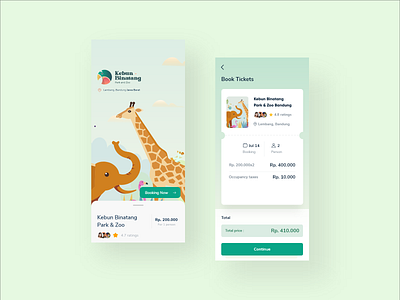 Ticketing zoo app design app branding design flat illustration minimal typography ui ux web