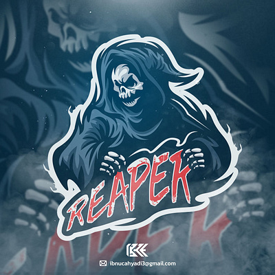 Reaper Mascot Logo esport gaming illustration mascot mascot logo mascotlogo reaper skull skull art skull logo