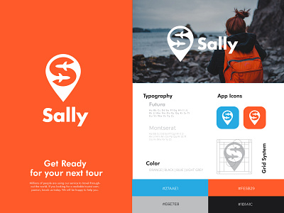 Sally- Travel App logo aeroplane logo aircraft logo app logo journey logo location logo logo design modern logo orange black plane logo s logo s plane logo sally tech logo tour logo tourism logo tourist guide logo travel app logo travel logo trip logo web app logo