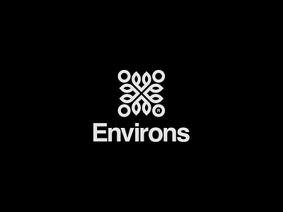 Environs branding clean collective design flat floral design green helvetica illustrator logo logomark logotype mark minimal monochromatic rotation social sustainability typography vector