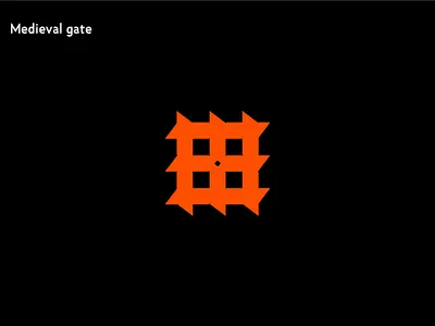 Medieval Gate branding design flat illustration logo minimal vector