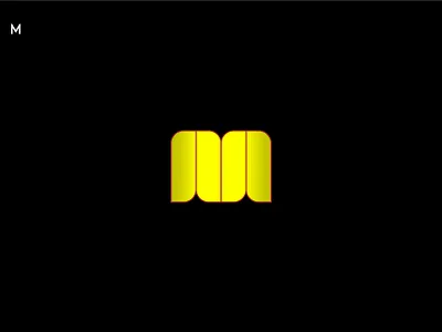 M branding design flat illustration logo minimal typography vector