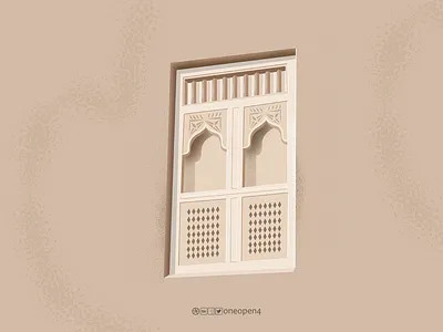 Heritage Window art decor decoration design drawing illustrator old oman ornament window