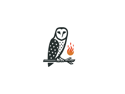 Wise Owl logo animal bird branch branding classic education entertainment fire flame illustration mark media modern mysterious mystery negative space owl owl illustration owl logo simple