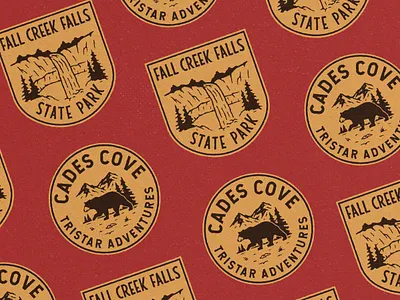 Tennesse National Park Stickers adventure apparel art art direction artist artwork badgedesign branding creative design design drawing graphic design hand drawn illustration labeldesign mountains national park sketch stickerdesign tennessee