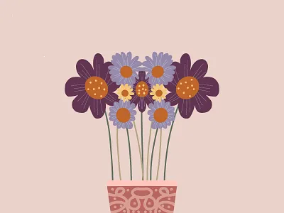 Lunch Time Doodles creativity flat floral flowers illustration line muted nude planter procreate product design quickdraw shape vector
