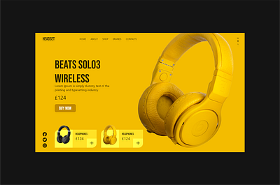 Beats web UI Design app beast beats ui black brand design branding design designer designs headphone headphone ui headset logo style typography ui ui design vector yellow