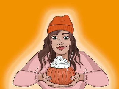 Pumpkin Spice Latte Season adobe illustrator design digital art digital illustration illustration vector