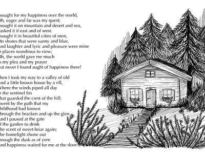 "The Seeker" by Lucy Maud Montgomery black and white illustration design digital art digital illustration illustration nature art nature illustration poetry procreate