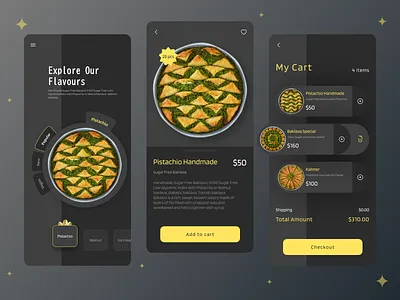 Baklava Store 🍯🍪 baklava store branding dark design nft store turkish ui ux web