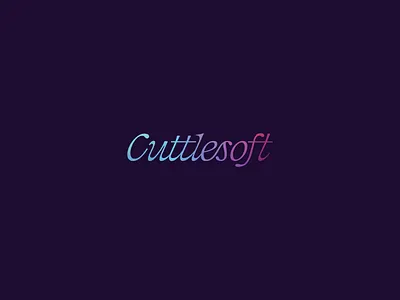 Cuttlesoft branding custom cuttlefish gradient identity iridescent logo logotype ocean typography