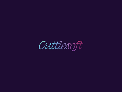 Cuttlesoft branding custom cuttlefish gradient identity iridescent logo logotype ocean typography