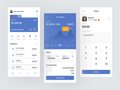 E-Wallet Mobile App branding card case study clean design e wallet e wallet app graph graphic mobile app mockup statistic transaction transfer ui design ui mobile uiux user interface wallet