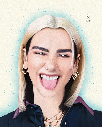 Dua Lipa Oz Galeano Portrait Drawing art arte dibujo digitalart diseño drawing dua lipa fanart mexico music ozgaleano