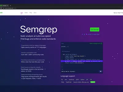 semgrep.dev website app branding design illustration r2c semgrep typography ui ux web