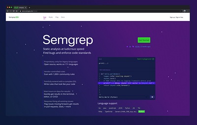 semgrep.dev website app branding design illustration r2c semgrep typography ui ux web