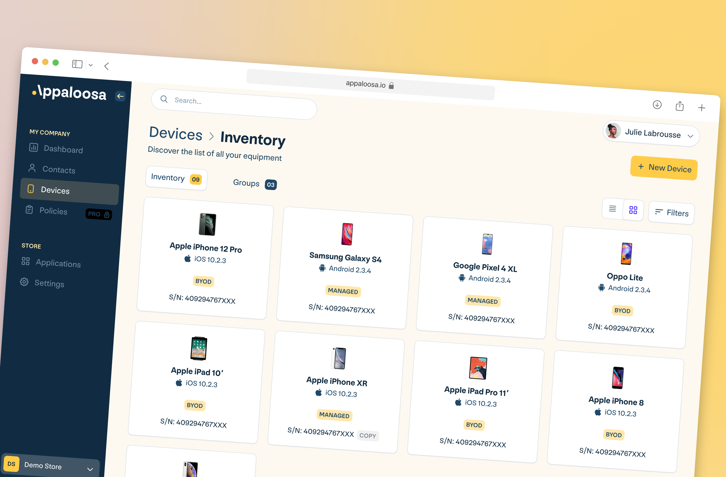 Dashboard : Device Management app clean dashboard design devices home ios ipad manage navigation platform product saas ui