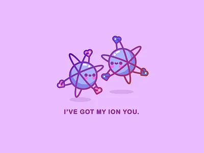 I've got my Ion you 👁 👄 👁 cute dribbbleweeklywarmup illustration illustrator ion kawaii love pun valentines day valentinesday