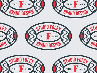 Secondary Foley marks badge brand identity icon linework logo oval studio wave