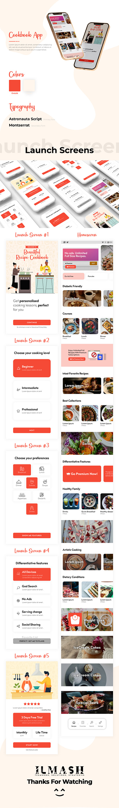 Cookbook App UI Design creative design designing agency elegant idea minimal modern professional team teamwork