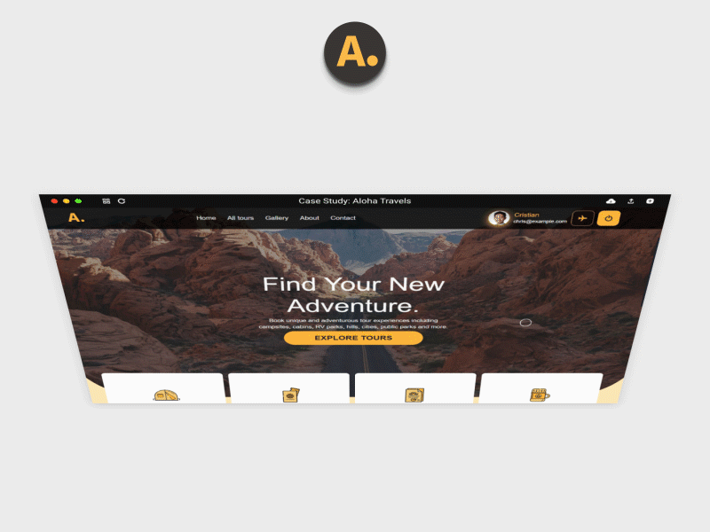 UX/UI Design and Development - Case Study (Aloha Travels)) app branding casestudy design design to implementation developement javascript mongodb pug travel ui uiux ux web web design webapp webapp design webapplication website website design
