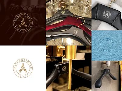 AUTHENTIQUES Paris accesories artwork brand identity closet coreldraw creative design dressing eiffel tower graphic design hanger illustration illustrator leather logo luxury paris ui