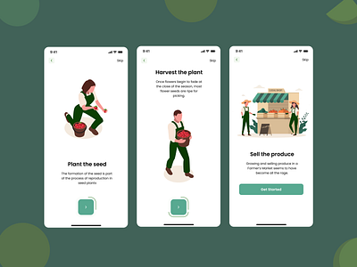 Farma's onboarding page apartment app app design farmers market illustration onboard onboarding onboarding screens ui ux