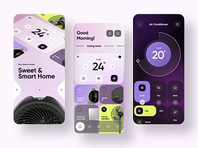 Smart Home App Concept appui homeautomation homemonitoring house interface iosdesign mobileui mobileux remotecontrol samrthomeapp smartapp smartdevice smarthome userinterface ux webdesign