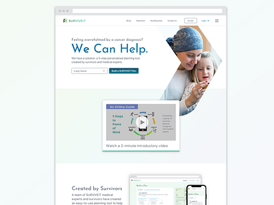 SURVIVEiT Homepage cancer probono product design ui ui design ux design visual design