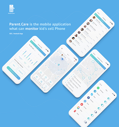 Parent.Care. Mobile App android app design art direction design ios app design mobile ui mockups ui uiux uiux design ux