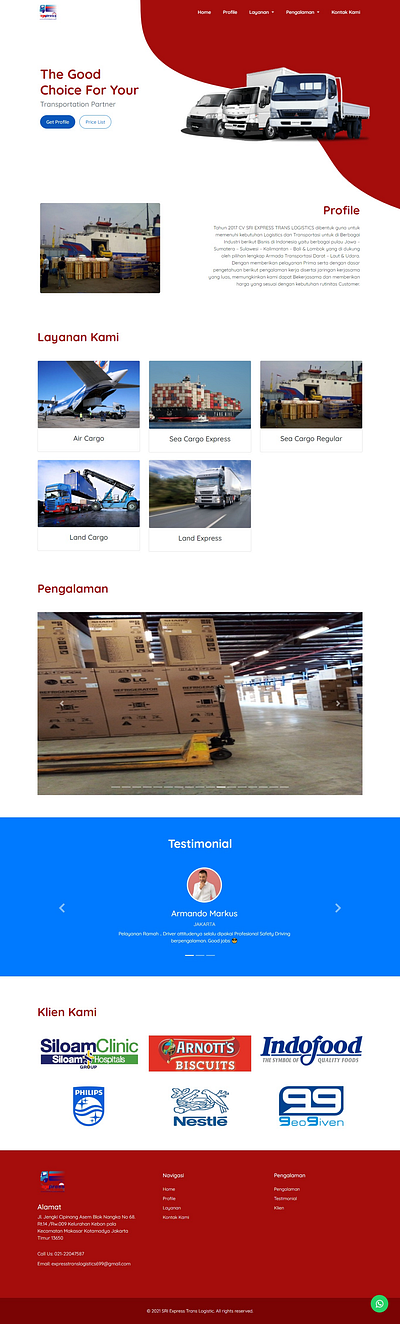 SRI Express Trans Logistic app branding design graphic design ui ux vector web website