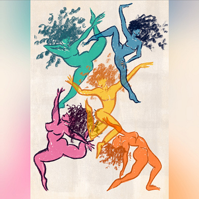 Dancers2 bodypositive colorful dancers femininity hand drawn illustration pattern procreate