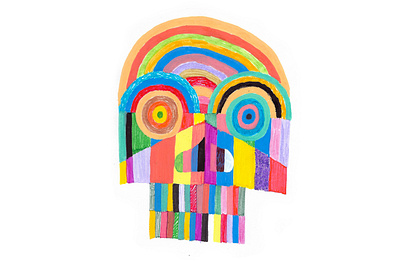 Psychedelic Skull color colors design illustration lines linestyle sketch sketchbook skull