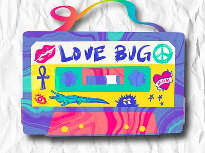LOVE BUG branding colorfull design illustration rainbows retro typogaphy typography