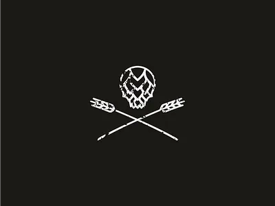 Beer Poison barley beer bones branding brewery brewing craft craftbeer homebrew hops identity illustration logo malt metal minimal pirate poison simple skull